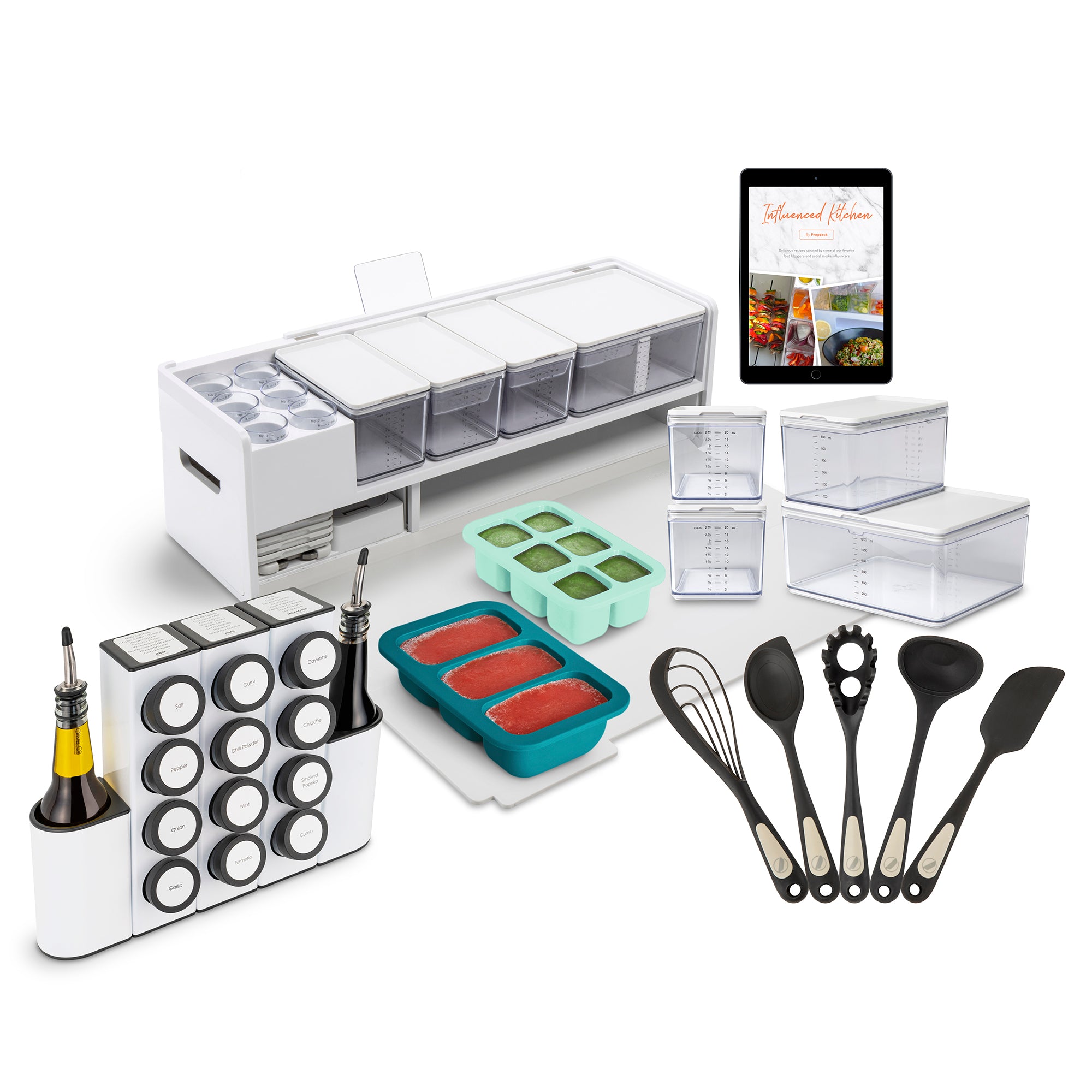 Prepdeck - As Seen on Shark Tank - All-in-One Recipe Prep Station. Midnight Black